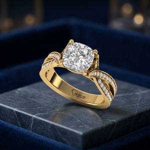 Anillo de Diamante Cultivado en Laboratorio con Corte Cojín Superior, Plata de Ley 925, Oro de 9K, 14K, 18K, Joyería Fina para Compromiso y Boda para Mujer - Product Image 4