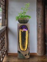 Ornamen Air Mengalir untuk Ruang Tamu, Air Mancur Ruang Tamu, Seni Modern, Humidifier Meja Resepsionis, Vas Lantai
