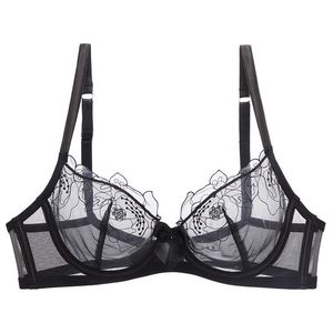 Maglia francese trasparente Sexy pizzo ricamo biancheria intima Ultra-sottile traspirante anello in acciaio morbido <span class=keywords><strong>reggiseno</strong></span> da donna - Product Image 6