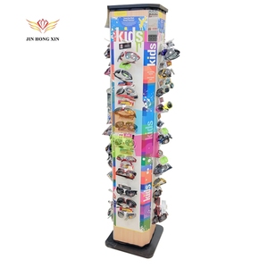 高级360度旋转眼镜陈列柜，带4个可拆卸搁板和钥匙锁，亚克力展示柜 - Product Image 2