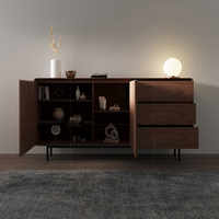Estilo moderno Cocina Comedor Muebles Buffet Gabinete Consola Soporte de mesa Armario Aparador de madera marrón con lavabo