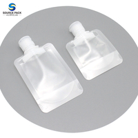 Sachets réutilisables en plastique transparent Sachets transparents d'emballage de jus liquide de boisson de voyage Pochette à bec verseur