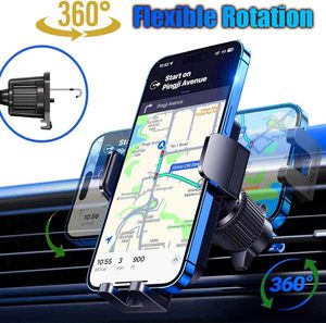 Support de téléphone de voiture en ABS en gros avec boucle rotative stable anti-vibrations pour fixation sur grille d'aération et tableau de bord, crochet en métal PC - Product Image 4