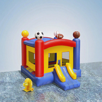 Château gonflable commercial à thème sportif (football, basketball) 4x4m en PVC, facile à installer