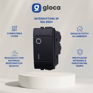 Gloca Set di 3 interruttori isolatori 2P 16A 250V livello IP66 compatibile con serie Living - Product Image 2