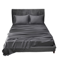 Parure de lit double face moderne en fibre de bambou 400TC, motifs imprimés, couleurs et tailles personnalisables, comprenant drap plat et housse de couette
