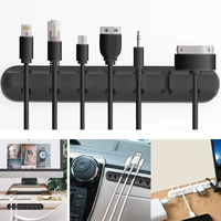 Organisateur de câble USB en silicone avec enrouleur et clips gestion de rangement de bureau pour souris casque sac fil organisateur accessoire