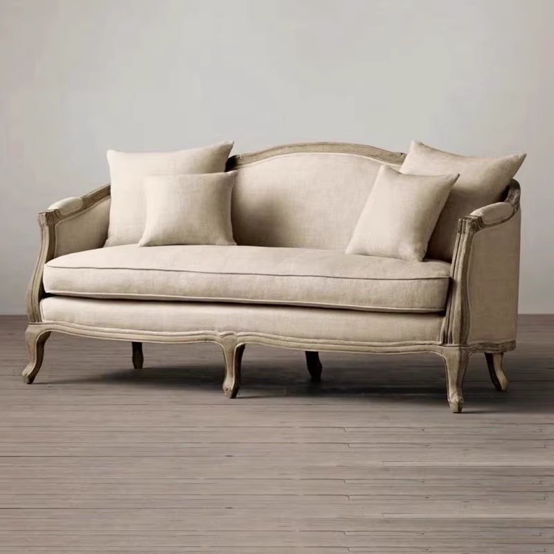American Retro Solid Wood Double Sofa