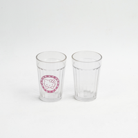 Gobelet à vin en plastique sans BPA de 10 oz, style coréen et japonais, gobelet à café en verre de dessin animé sans poignée ni couvercle pour jus et boissons