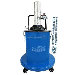 60:1 pneumatic grease dispenser HUTZ air operated grease pump with 20L barrel GPT20YAC60L1 mobile bucket lubrication injector