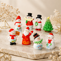 Figurines de bonhomme de neige de Noël, bannière de vœux, panneau de vœux, couronne, décoration de gâteau de Noël en résine, centre de table, cadeau de fête de Noël