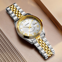 Montre de sport et de mode pour homme SINOBI S9862G, bracelet en acier inoxydable, logo personnalisé, quartz de luxe, 38 mm, vente en gros