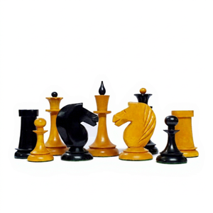 Pièces d'échecs en bois répliquées de style soviétique des années 1950, durables, unisexes, pour jeu - Product Image 1