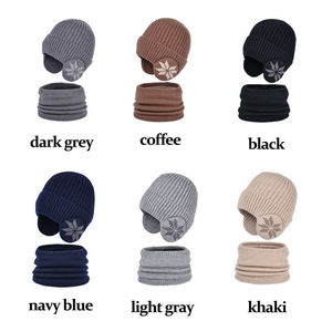 Conjunto de Gorro y Bufanda de Diseño Popular para Invierno 2024, Gorros Cálidos de Estilo Moderno, <span class=keywords><strong>Gorras</strong></span> Ajustadas con Bufanda - Product Image 4
