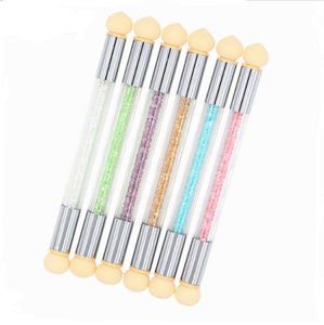 Pinceau éponge ombré pour ongles avec manche en strass, outil OEM pour la peinture dégradée des ongles, pour la conception de manucure - Product Image 1