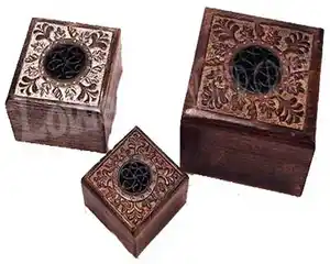 Wooden Square Box Indian wooden craft Handicraft Item