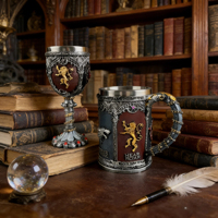Game of Thrones Stark Jarra de Resina Acero Inoxidable Tanque Medieval Coleccionable Stein Regalo Bar
