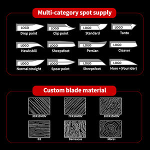Cuchillo de hoja plegable personalizable para acampar al aire libre, cuchillo de supervivencia de grado DIY de madera de Damasco de acero inoxidable de 25mm con logotipo láser OEM - Product Image 3