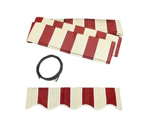 Ready Stock rosso & Beige tessuto a righe <span class=keywords><strong>per</strong></span> <span class=keywords><strong>tende</strong></span> <span class=keywords><strong>da</strong></span> <span class=keywords><strong>sole</strong></span> retrattile in tessuto di ricambio <span class=keywords><strong>per</strong></span> rivestimento ombreggiante esterno - Product Image 1