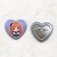 Broche personnalisée en fer blanc en forme de cœur Vigreat, ornement de collection personnalisé, design animal tendance pour les fans