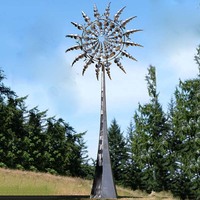 Sculpture d'énergie cinétique en acier inoxydable de grande taille pour la décoration extérieure