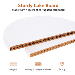 Khay bánh gato tròn trắng tùy chỉnh, kích thước 12mm, bán buôn, đường kính 10, 12, 16 inch - Product Image 3