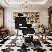 Chaise de Barbier Professionnelle Hydraulique Marron Inclinable pour Salon de Coiffure et Spa – Équipement de Beauté – Vente Flash
