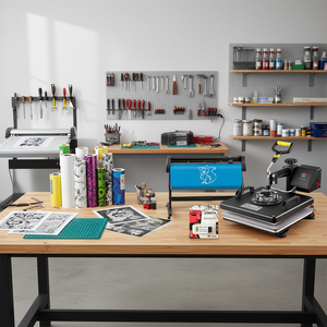 Máquina de sublimación y corte de vinilo 6 en 1 de 15x15 pulgadas con plancha térmica para impresión de camisetas, semiautomática, mecánica, 220V - Product Image 2