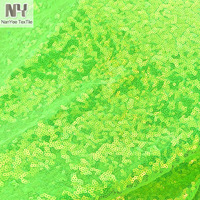 Tissu jersey Nanyee Textile tricoté extensible dans les quatre sens, brodé, avec sequins irisés superposés de 3 mm, vert néon vif, pour chaussures hautes