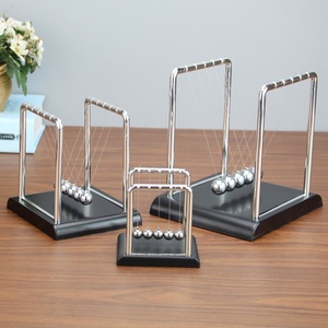 Pendolo <span class=keywords><strong>di</strong></span> <span class=keywords><strong>Newton</strong></span> Quadrato in Acciaio Inossidabile, Ornamento da Scrivania per Casa e Ufficio, Decorazione Creativa con Base in Plastica e Sfera in Metallo Permanente - Product Image 4