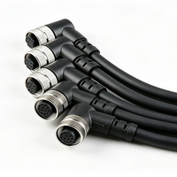 Connecteur femelle étanche M12 12 broches avec câble blindé 12 conducteurs, adapté aux robots humanoïdes et aux faisceaux de câblage de servomoteurs IO