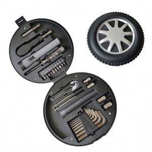 WL 174 Ensemble d'outils de réparation de pneus de voiture et de vélo de haute qualité, 29 pièces, mini, forme de pneu - Product Image 1