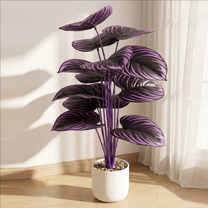 12/18 Feuilles de palmier artificielles avec pot, plantes en plastique à feuilles de palmier artificielles pour la décoration d'hôtels, de maisons, de bureaux et de mariages - Product Image 3