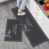Ensemble de tapis de cuisine modernes à motifs floraux, 2 pièces, extra épais, lavables, antidérapants, imperméables, avec envers en PVC, fabriqués à la machine, en mousse