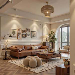 Juego de Muebles de Salón Personalizables de Estilo Retro Americano, Mesa de Comedor de Madera con Mueble de Almacenamiento para Hoteles y Villas - Product Image 5