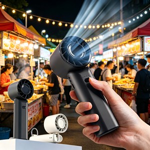 Ventilador de Iones Negativos Recargable Personalizado, Ventilador de Mano Mini Plegable con Gancho de Metal, Alimentado por USB con Batería de Litio, para Uso en el Automóvil y al Aire Libre - Product Image 1