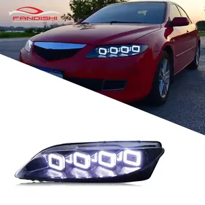 Nâng Cấp Bugatti Phong Cách Đầy Đủ LED Năng Động Dòng Chảy Đèn Pha Đèn Pha Lắp Ráp Cho Mazda 6 2003-2015 Đầu Ánh Sáng Đầu Đèn