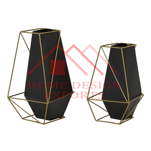 แจกันตั้งพื้นทำจากโลหะอะลูมิเนียมสีทองสำหรับตกแต่งบ้าน - Product Image 5