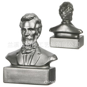 Estatua de Busto de Lincoln, Mini Figura Coleccionable de Aleación Plateada, Decoración - Product Image 1