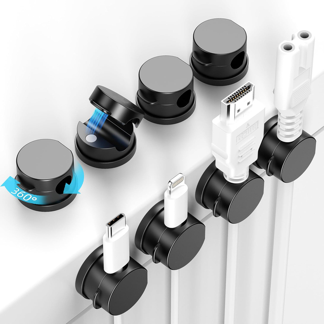 Silicone Tidy Cord Organizer Magnetic Cable Clip Charging Cord Organizer Cable Management Straps Headphone Reusable Cable Winder