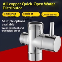 Robinet de douche à 3 voies en chrome électrolytique avec adaptateur en T et vanne de dérivation à ouverture rapide pour hôtels et toilettes – Garantie 3 ans