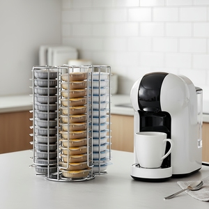 Porta Cápsulas de Café <span class=keywords><strong>Tassimo</strong></span>, para 52 Cápsulas, 360 °   Exhibidor Giratorio de Hierro Cromado - Multifuncional para el Hogar y la Sala de Descanso - Product Image 4