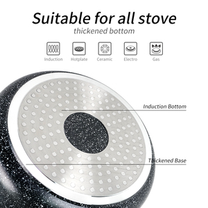 Özelleştirme klasik alüminyum pres döküm 10-Piece siyah mermer yapışmaz TENCERE SETİ indüksiyon hazır cam kapak 16-28cm çorba - Product Image 3