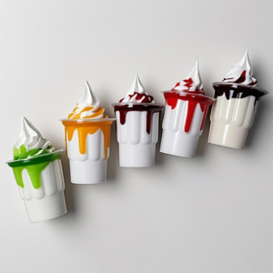 Modelo de simulación de helado de 8.3oz con forma de vórtice americano, hecho a mano de plástico, en varios colores, para decoración de tiendas de postres. - Product Image 1