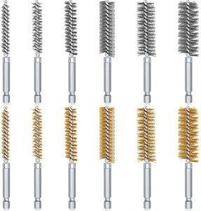 <span class=keywords><strong>Brosse</strong></span> électrique à tête hexagonale, en acier inoxydable, fil Bronze, pour le nettoyage de la perceuse électrique, avec poignée à <span class=keywords><strong>tige</strong></span> hexagonale - Product Image 1