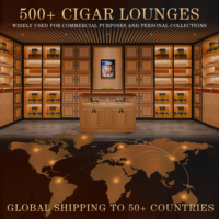 Humidor électronique de luxe moderne Afidana L6 avec revêtement en cuir, éclairage LED et étagères en cèdre espagnol