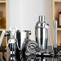 Cocktail-Shaker-Geschenkset Edelstahl-Bar-Werkzeugset mit Eigenem Logo, Eiskübel und Flügelöffner