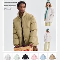 Doudoune unisexe légère sans col, coupe ample, en polyester teint, avec fermeture éclair, pour l'hiver, marque distributeur