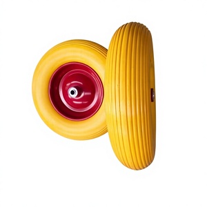 Roue en mousse de haute qualité 16 pouces 4.80/4.00-8 en PU pour brouette, chariot de jardin, travaux agricoles et de construction, OEM - Product Image 1