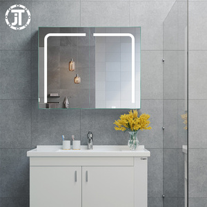 Mur Monté en aluminium d'espace combinaison <span class=keywords><strong>toilette</strong></span> lentille arche Illuminé <span class=keywords><strong>LED</strong></span> Salle De Bain Miroir Armoire - Product Image 4